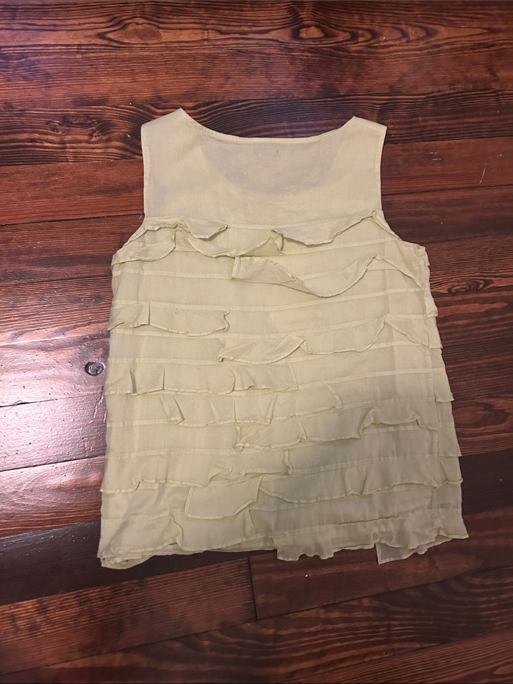 Talbots Pale Yellow Ruffle Tank Top - Picture 2 of 2